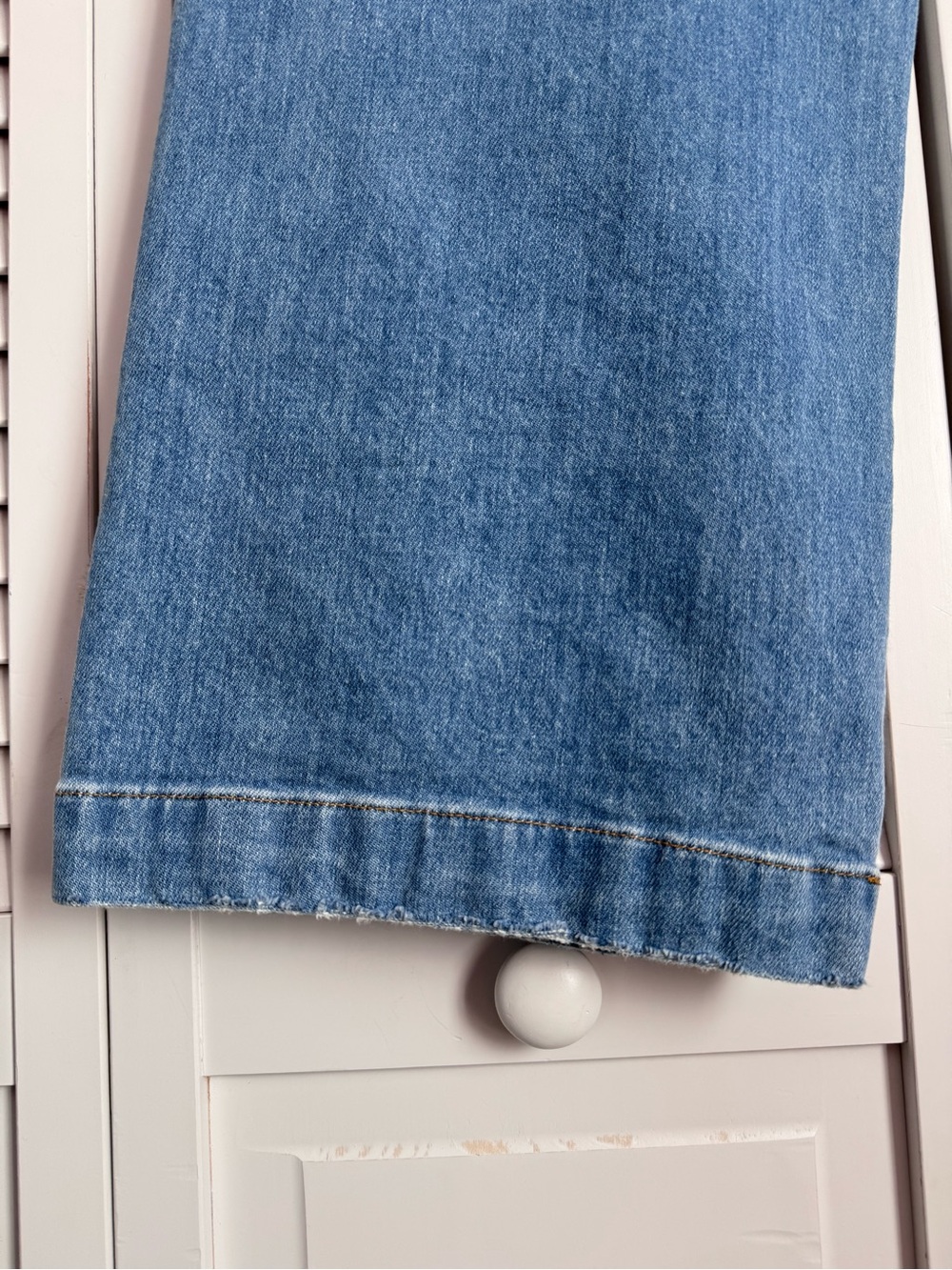 Frame Ali Wide Leg Cropped Culotte Blue Jeans Button Fly Yorkshire Wash 27 - Picture 6 of 9